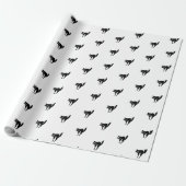 Cute black-and-white-kattencadeau cadeaupapier (Uitgerold)