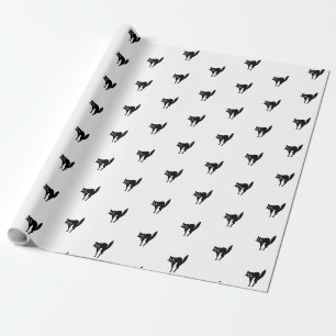 Cute black-and-white-kattencadeau cadeaupapier