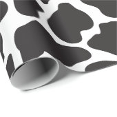 Cute Black and White Koe Print Wrapping Paper Cadeaupapier (Rol Hoek)