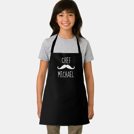 Cute Black and White Personalized Chef Schort (Insitu)