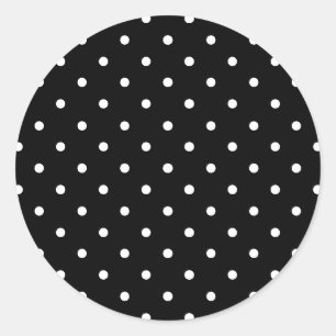 Cute black and white polka punts patroonchic ronde sticker