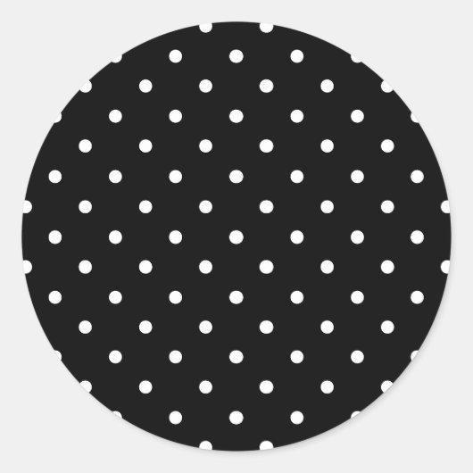 Cute black and white polka punts patroonchic ronde sticker (Voorkant)