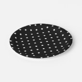 Cute black and white polka stips papieren bordje (Gekanteld)