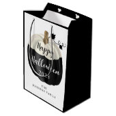 Cute Black and White Pumpkin Happy Halloween 2022 Medium Cadeauzakje (Achterkant Gekanteld)