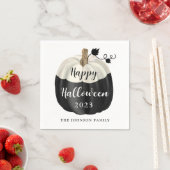 Cute Black and White Pumpkin Happy Halloween 2022 Servet (Insitu)