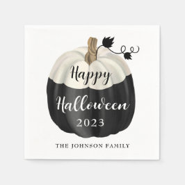 Cute Black and White Pumpkin Happy Halloween 2022 Servet