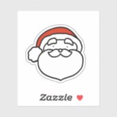 Cute Black and White Santa with Red Hat Sticker (Vel)