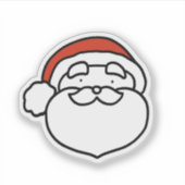 Cute Black and White Santa with Red Hat Sticker (Voorkant)