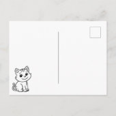 Cute Black and White Sitting Cat Briefkaart (Achterkant)