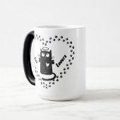 Cute Black Angel Cat Lovers Heart Mug Magische Mok (Voorkant links)