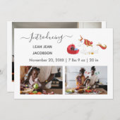 Cute Black Baby Foto geboorteaankondiging Unicorn Aankondiging (Voorkant / Achterkant)