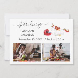 Cute Black Baby Foto geboorteaankondiging Unicorn Aankondiging