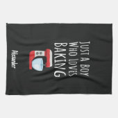 Cute Black Baking Gifts For Kids Baby Boys Baker Theedoek (Horizontaal)