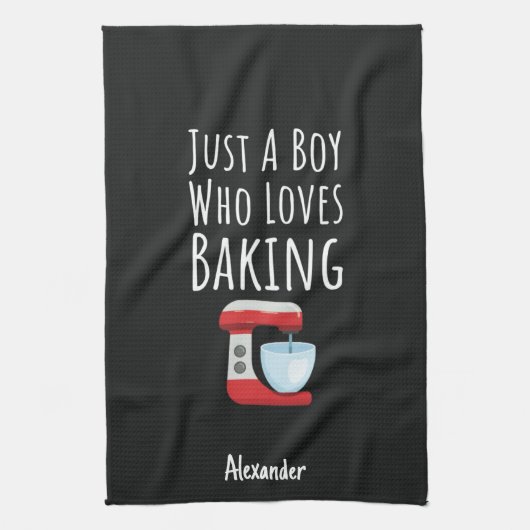Cute Black Baking Gifts For Kids Baby Boys Baker Theedoek (Verticaal)