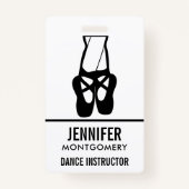 Cute Black Ballet Slippers En Pointe Badge (Voorkant)