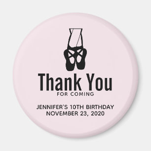 Cute Black Ballet Slippers En Pointe Birthday Magneet