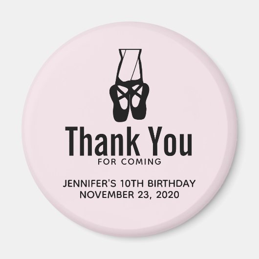 Cute Black Ballet Slippers En Pointe Birthday Magneet (Voorkant)