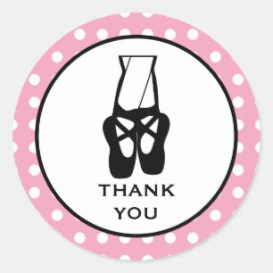 Cute Black Ballet Slippers En Pointe Hartelijk dan Ronde Sticker