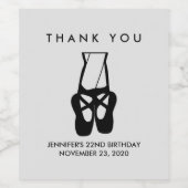 Cute Black Ballet Slippers En Pointe Hartelijk dan Wijn Etiket (Enkel label)