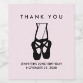 Cute Black Ballet Slippers En Pointe Hartelijk dan Wijn Etiket (Enkel label)