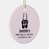 Cute Black Ballet Slippers En Pointe Keramisch Ornament (Rechts)
