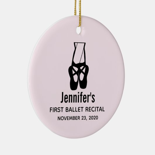 Cute Black Ballet Slippers En Pointe Keramisch Ornament (Rechts)