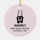 Cute Black Ballet Slippers En Pointe Keramisch Ornament (Voorkant)