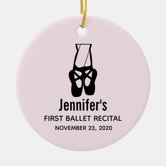 Cute Black Ballet Slippers En Pointe Keramisch Ornament (Voorkant)
