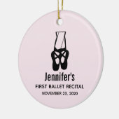 Cute Black Ballet Slippers En Pointe Keramisch Ornament (Links)