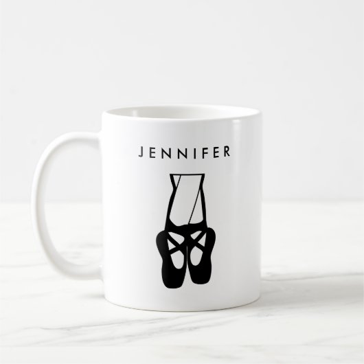 Cute Black Ballet Slippers En Pointe Koffiemok (Links)