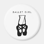 Cute Black Ballet Slippers En Pointe Magneet (Voorkant)