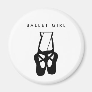 Cute Black Ballet Slippers En Pointe Magneet