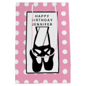 Cute Black Ballet Slippers En Pointe Medium Cadeauzakje (Achterkant)