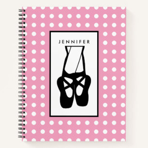 Cute Black Ballet Slippers En Pointe Notitieboek
