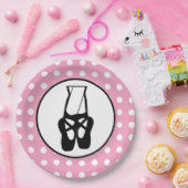 Cute Black Ballet Slippers En Pointe Papieren Bordje (Feest)