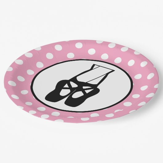 Cute Black Ballet Slippers En Pointe Papieren Bordje (Gekanteld)