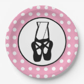 Cute Black Ballet Slippers En Pointe Papieren Bordje (Voorkant)