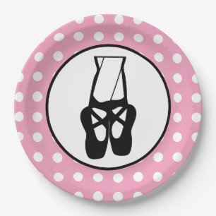 Cute Black Ballet Slippers En Pointe Papieren Bordje
