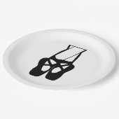 Cute Black Ballet Slippers En Pointe Papieren Bordje (Gekanteld)