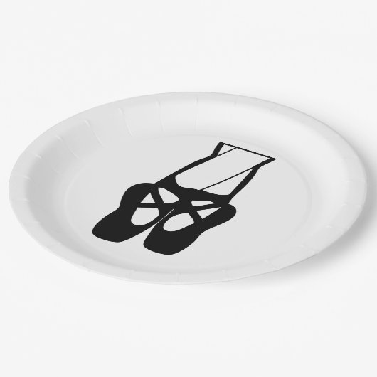 Cute Black Ballet Slippers En Pointe Papieren Bordje (Gekanteld)