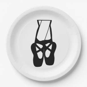 Cute Black Ballet Slippers En Pointe Papieren Bordje