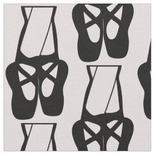 Cute Black Ballet Slippers En Pointe Patroon Stof