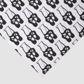 Cute Black Ballet Slippers En Pointe Patroon Tissuepapier (Detail)