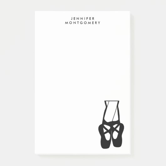 Cute Black Ballet Slippers En Pointe Post-it® Notes (Voorkant)