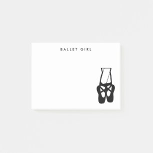 Cute Black Ballet Slippers En Pointe Post-it® Notes