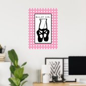 Cute Black Ballet Slippers En Pointe Poster (Thuiskantoor)