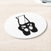 Cute Black Ballet Slippers En Pointe Ronde Kartonnen Onderzetter (Gebogen)