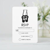 Cute Black Ballet Slippers En Pointe RSVP Kaartje (Staand voorkant)