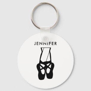 Cute Black Ballet Slippers En Pointe Sleutelhanger