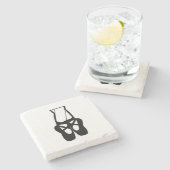 Cute Black Ballet Slippers En Pointe Stenen Onderzetter (Zijkant)